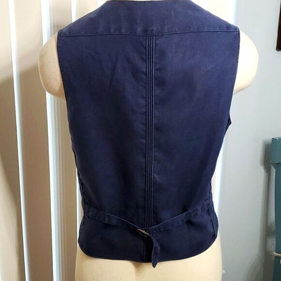 THOMO, vest. 💯 % linen. Completely lined. Medium. Button down. - Picture 4 of 10